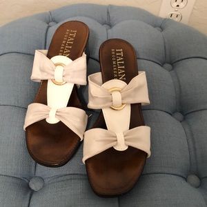 White Italian Shoemakers slide on Sandals